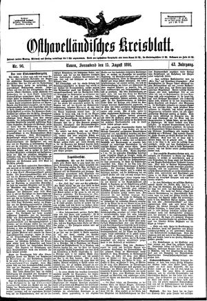Osthavelländisches Kreisblatt vom 15.08.1891