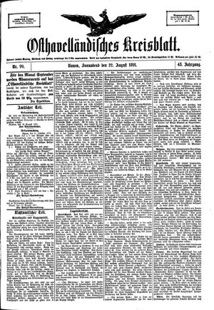 Osthavelländisches Kreisblatt vom 22.08.1891