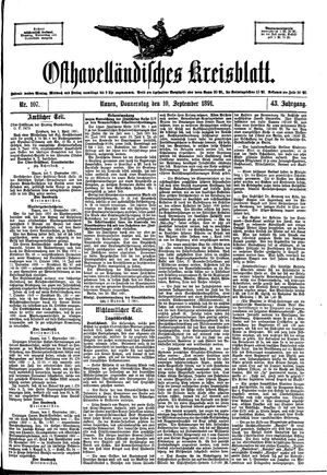 Osthavelländisches Kreisblatt vom 10.09.1891