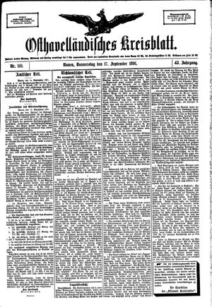 Osthavelländisches Kreisblatt vom 17.09.1891