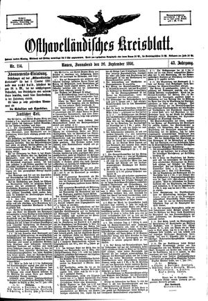 Osthavelländisches Kreisblatt on Sep 26, 1891