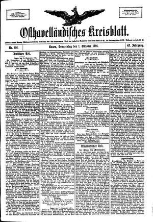 Osthavelländisches Kreisblatt vom 01.10.1891