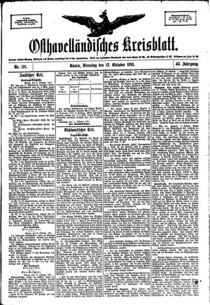 Osthavelländisches Kreisblatt vom 13.10.1891