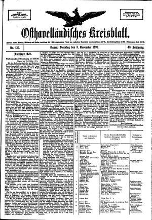 Osthavelländisches Kreisblatt vom 03.11.1891