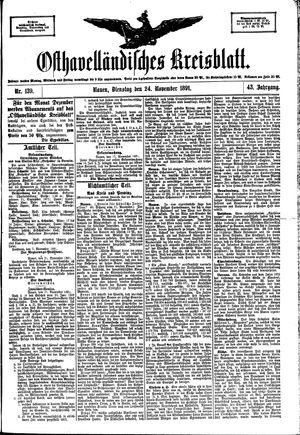 Osthavelländisches Kreisblatt vom 24.11.1891