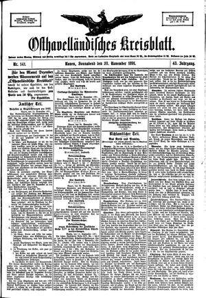 Osthavelländisches Kreisblatt vom 28.11.1891