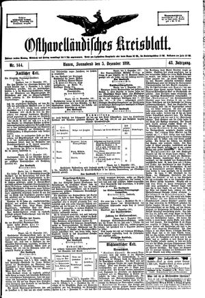 Osthavelländisches Kreisblatt on Dec 5, 1891
