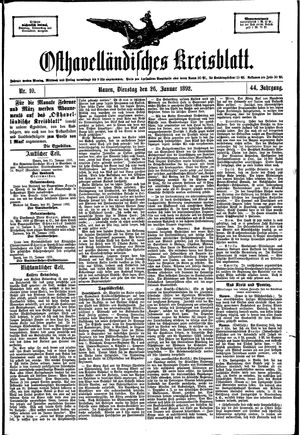Osthavelländisches Kreisblatt vom 26.01.1892