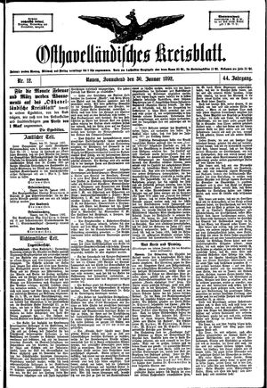 Osthavelländisches Kreisblatt vom 30.01.1892