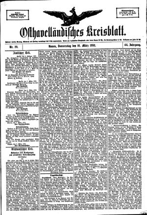 Osthavelländisches Kreisblatt vom 10.03.1892