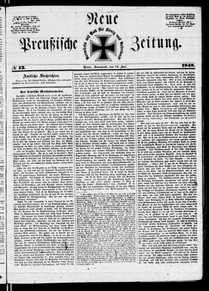 Neue preußische Zeitung vom 15.07.1848