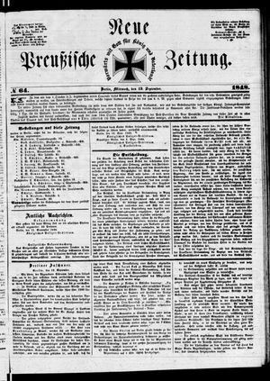 Neue preußische Zeitung vom 13.09.1848