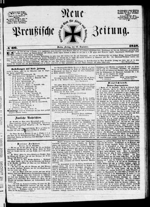 Neue preußische Zeitung vom 15.09.1848