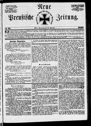 Neue preußische Zeitung vom 21.09.1848