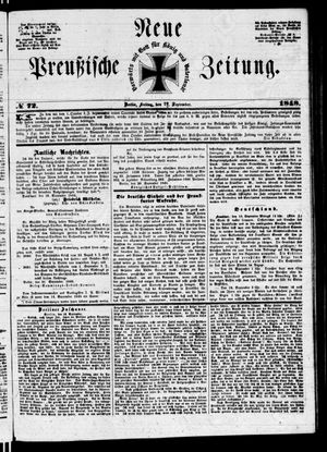 Neue preußische Zeitung vom 22.09.1848