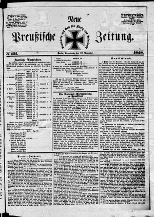 Neue preußische Zeitung vom 18.11.1848