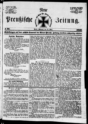 Neue preußische Zeitung vom 14.03.1849
