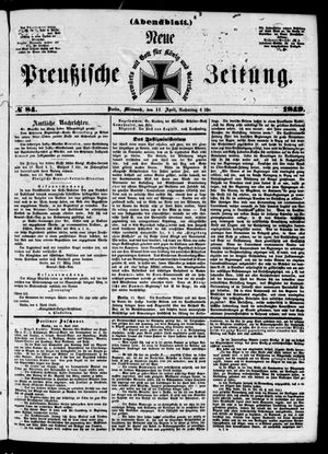 Neue preußische Zeitung vom 11.04.1849