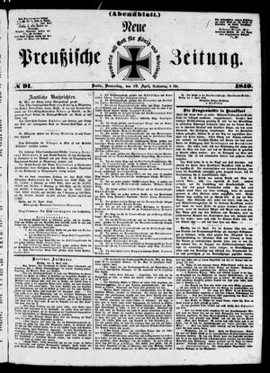 Neue preußische Zeitung vom 19.04.1849