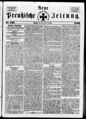 Neue preußische Zeitung vom 19.10.1849