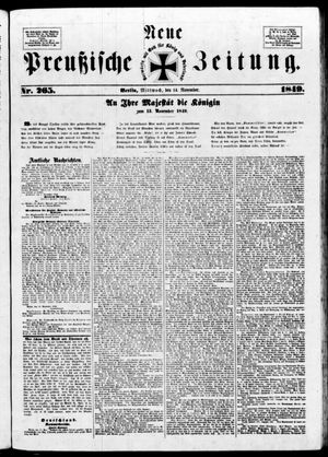 Neue preußische Zeitung vom 14.11.1849