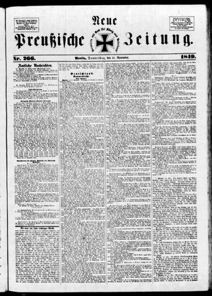 Neue preußische Zeitung vom 15.11.1849