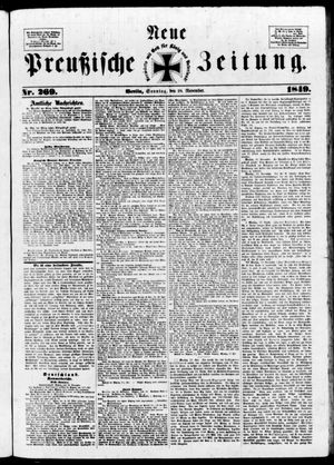 Neue preußische Zeitung vom 18.11.1849