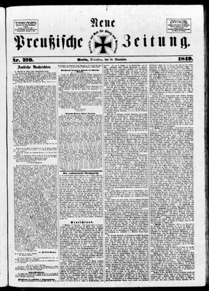 Neue preußische Zeitung vom 20.11.1849