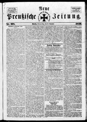 Neue preußische Zeitung vom 29.11.1849