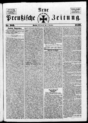 Neue preußische Zeitung vom 05.12.1849