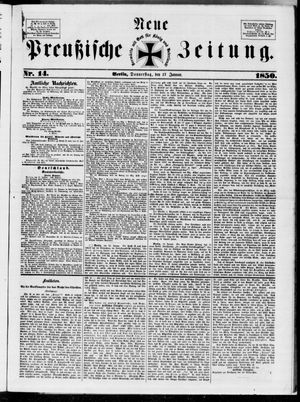 Neue preußische Zeitung vom 17.01.1850