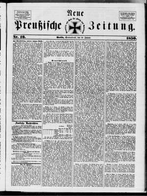 Neue preußische Zeitung vom 19.01.1850