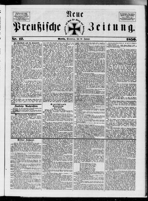 Neue preußische Zeitung vom 20.01.1850