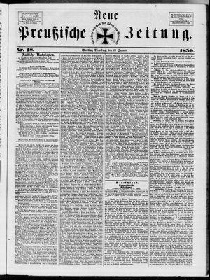 Neue preußische Zeitung vom 22.01.1850