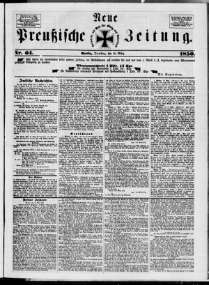 Neue preußische Zeitung vom 19.03.1850