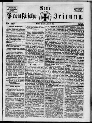 Neue preußische Zeitung on May 19, 1850