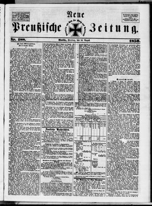 Neue preußische Zeitung on Aug 16, 1850