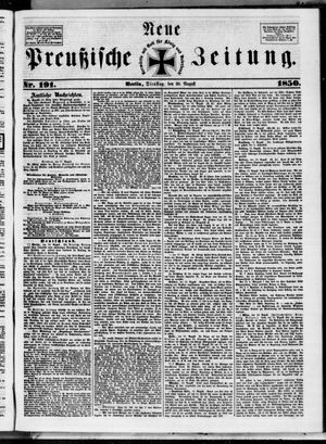 Neue preußische Zeitung vom 20.08.1850