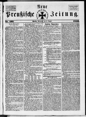 Neue preußische Zeitung vom 21.08.1850