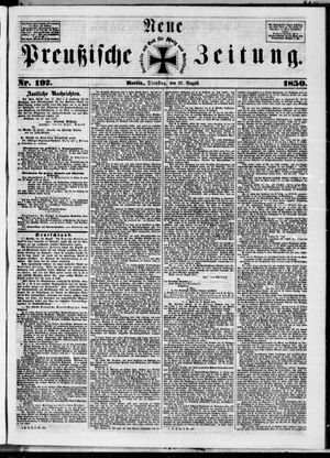 Neue preußische Zeitung vom 27.08.1850
