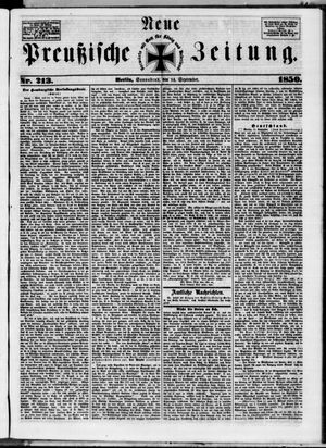 Neue preußische Zeitung vom 14.09.1850