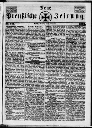 Neue preußische Zeitung vom 15.09.1850