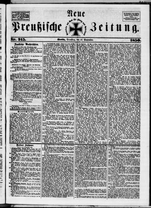 Neue preußische Zeitung vom 17.09.1850