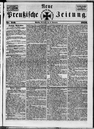 Neue preußische Zeitung vom 18.09.1850