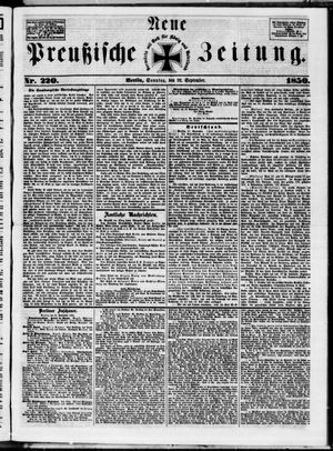 Neue preußische Zeitung vom 22.09.1850