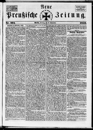 Neue preußische Zeitung vom 27.09.1850