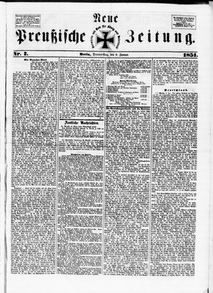 Neue preußische Zeitung vom 09.01.1851