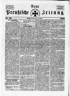 Neue preußische Zeitung vom 12.01.1851