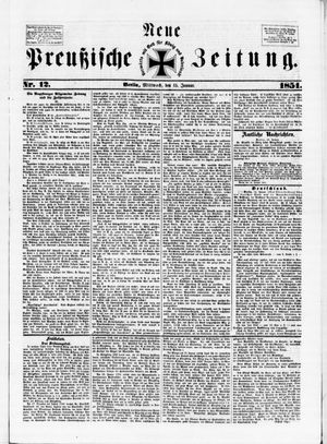 Neue preußische Zeitung vom 15.01.1851