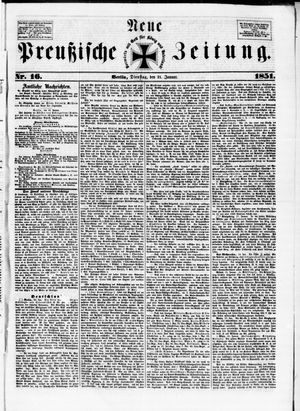 Neue preußische Zeitung vom 21.01.1851